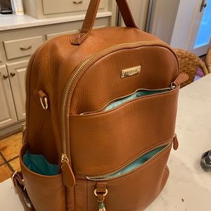 Lily Jade camel backpack with carpet bag